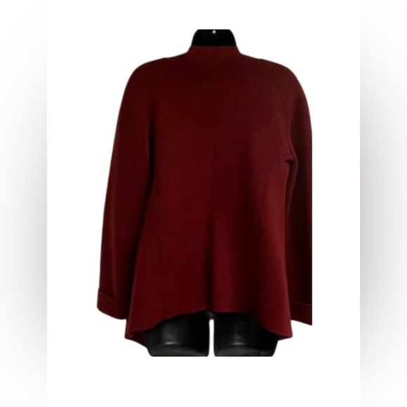 Eileen Fisher Cotton Blend Split Front Cardigan - Picture 3 of 6